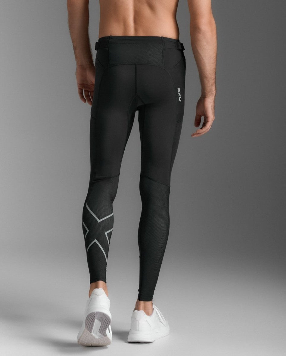 2XU - Aero Mesh Compression Tights Kompressionstight Herren - black/silver reflective - 2X-MA7377B-BLK/SRF-XXS - Sportbrands24