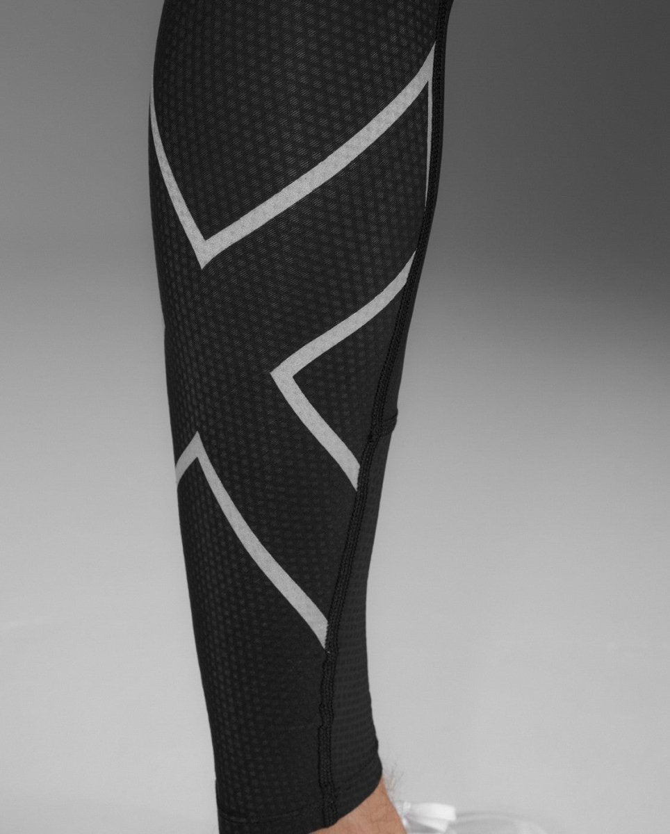 2XU - Aero Mesh Compression Tights Kompressionstight Herren - black/silver reflective - 2X-MA7377B-BLK/SRF-XXS - Sportbrands24