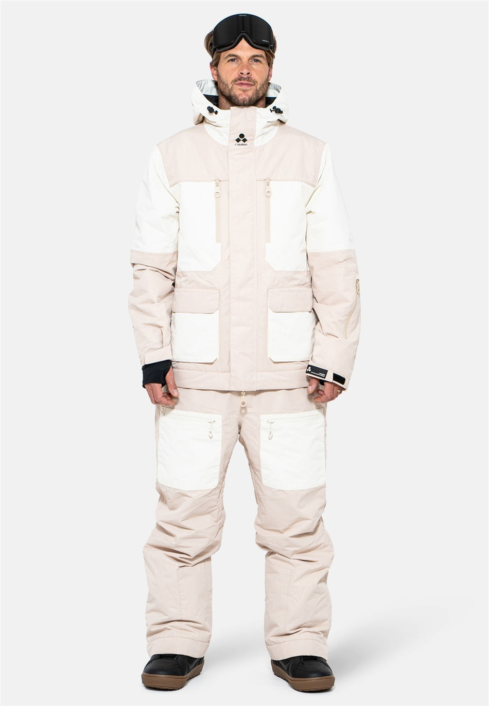 3-in-1 Snow Suit Overall Herren - sand & white