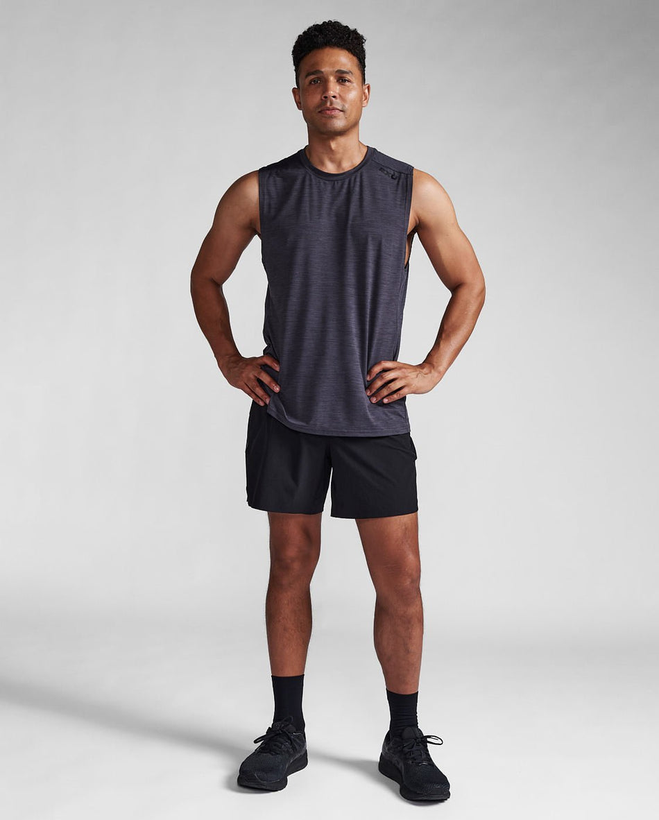 2XU - Motion Tank T-Shirt Herren - india ink/black - 2X - MR7187A - IDK/BLK - XS - Sportbrands24