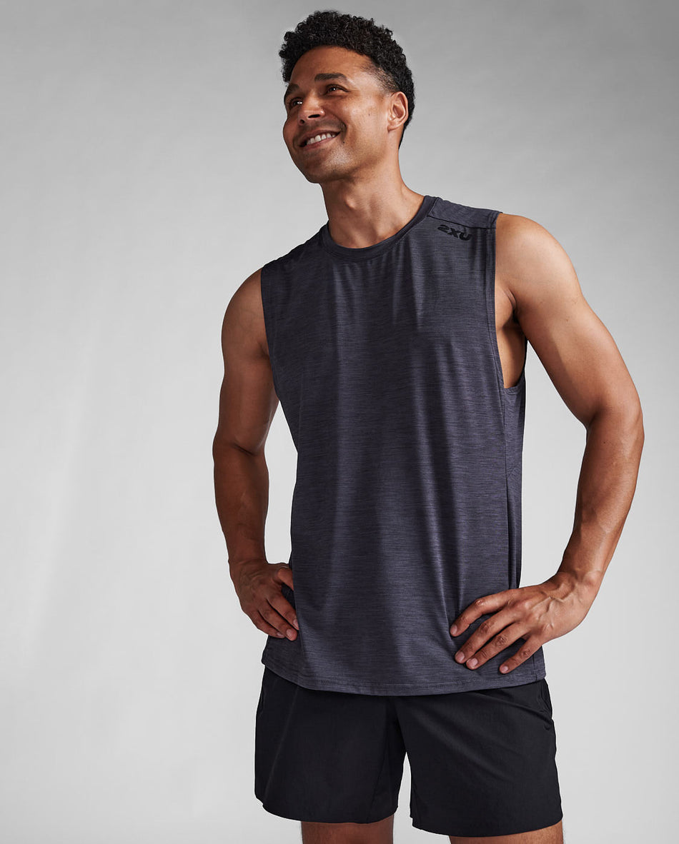 2XU - Motion Tank T-Shirt Herren - india ink/black - 2X - MR7187A - IDK/BLK - XS - Sportbrands24