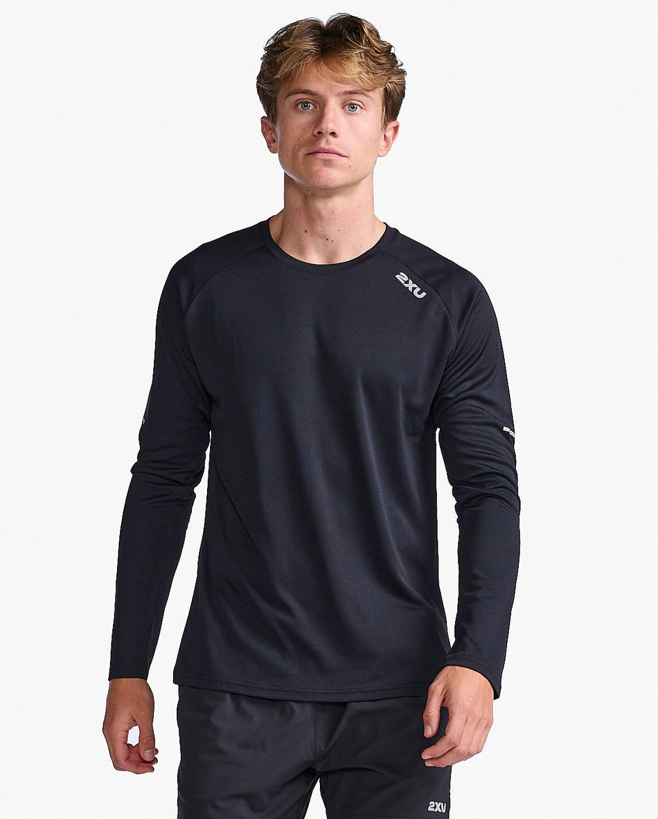 Aero Laufshirt Herren - black/silver reflective