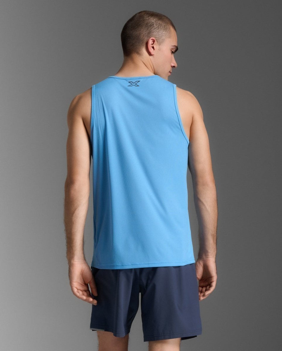 2XU - Aero Tank Tanktop Herren - azure/black reflective - 2X-MR6676A-AZB/BRF-XS - Sportbrands24
