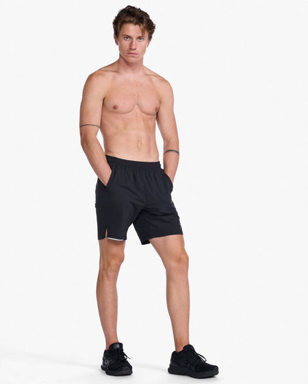2XU - Aero 7 Inch Laufshorts Herren - black/silver reflective - 2X-MR6904B-BLK/SRF-XS - Sportbrands24