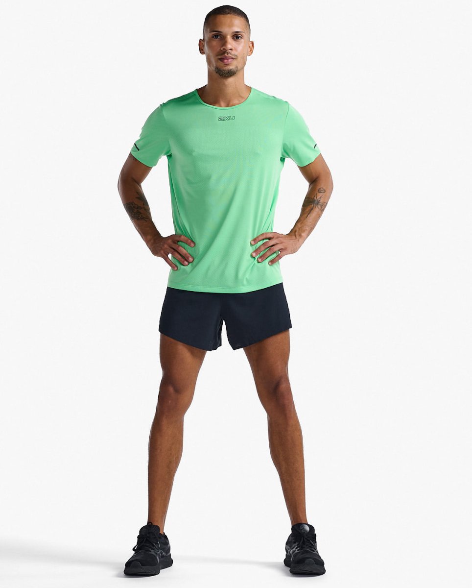 2XU - Light Speed Tech Tee T-Shirt Herren - spring green/black reflective - 2X-MR7150A-SPG/BRF-XS - Sportbrands24