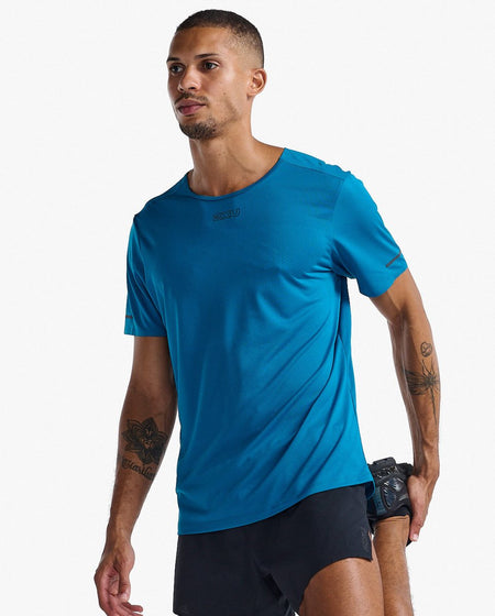 2XU - Light Speed Tech Tee T-Shirt Herren - seaport/black reflective - 2X-MR7150A-SPT/BRF-XS - Sportbrands24