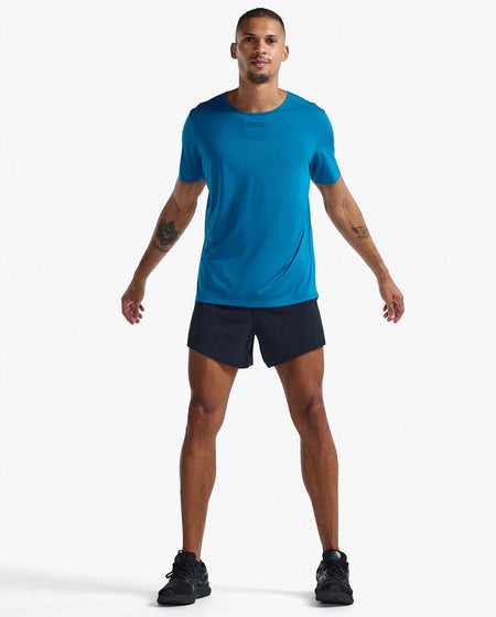 2XU - Light Speed Tech Tee T-Shirt Herren - seaport/black reflective - 2X-MR7150A-SPT/BRF-XL - Sportbrands24