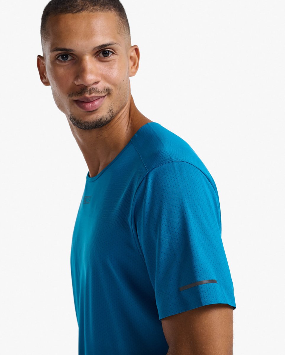2XU - Light Speed Tech Tee T-Shirt Herren - seaport/black reflective - 2X-MR7150A-SPT/BRF-XS - Sportbrands24