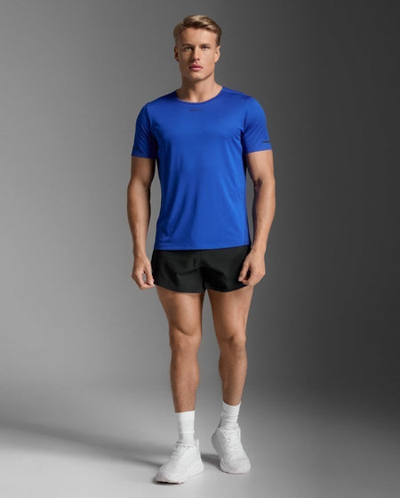 2XU - Light Speed Tech Tee Laufshirt Herren - surf/black reflective - 2X-MR7150A-SUF/BRF-XS - Sportbrands24