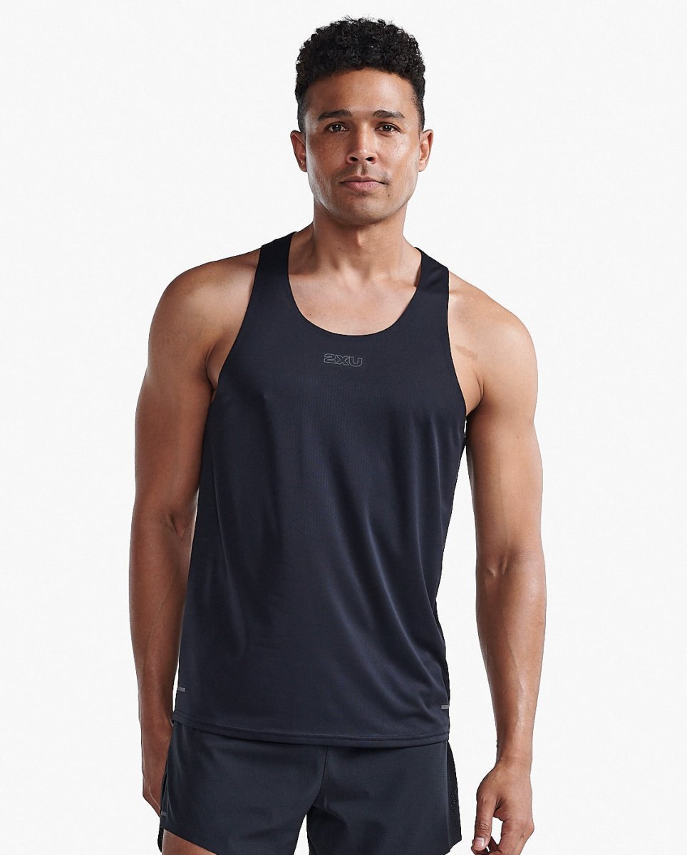 2XU - Light Speed Tech Singlet Tanktop Herren - black/black reflective - 2X-MR7151A-BLK/BRF-XS - Sportbrands24