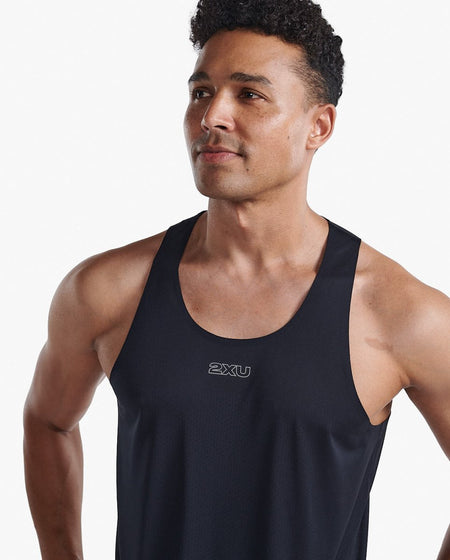 2XU - Light Speed Tech Singlet Tanktop Herren - black/black reflective - 2X-MR7151A-BLK/BRF-XS - Sportbrands24