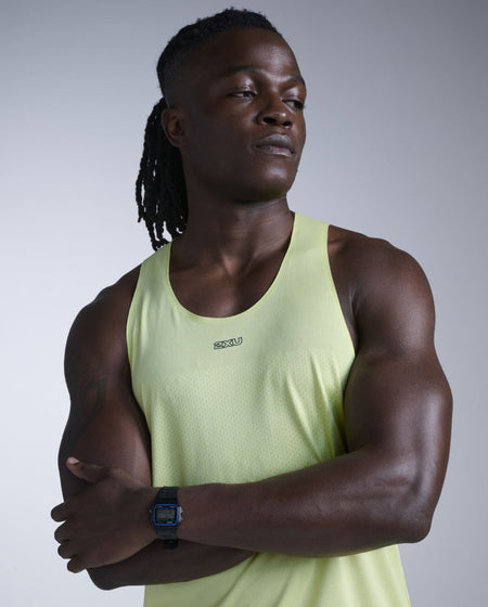 2XU - Light Speed Tech Singlet Lauf Tank Herren - cool matcha/black reflective - 2X-MR7151A-CLM/BRF-XS - Sportbrands24