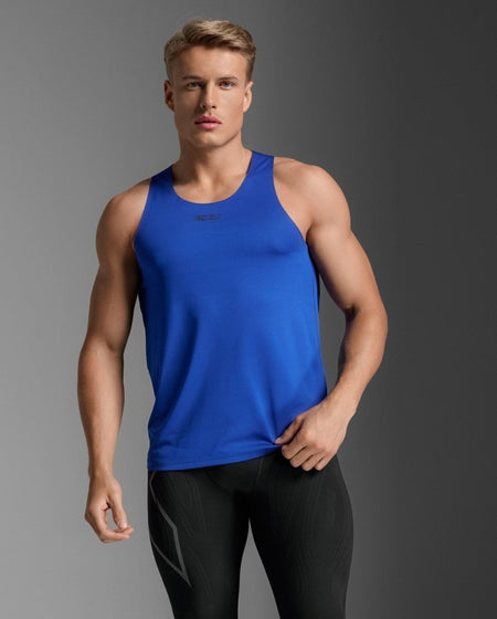 2XU - Light Speed Tech Singlet Lauf Tank Herren - surf/black reflective - 2X-MR7151A-SUF/BRF-XS - Sportbrands24