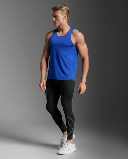 2XU - Light Speed Tech Singlet Lauf Tank Herren - surf/black reflective - 2X-MR7151A-SUF/BRF-XS - Sportbrands24