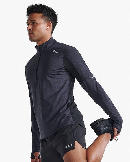 2XU - Aero 1/2 Zip Longsleeve Herren - black/silver reflective - 2X-MR7244A-BLK/SRF-XS - Sportbrands24