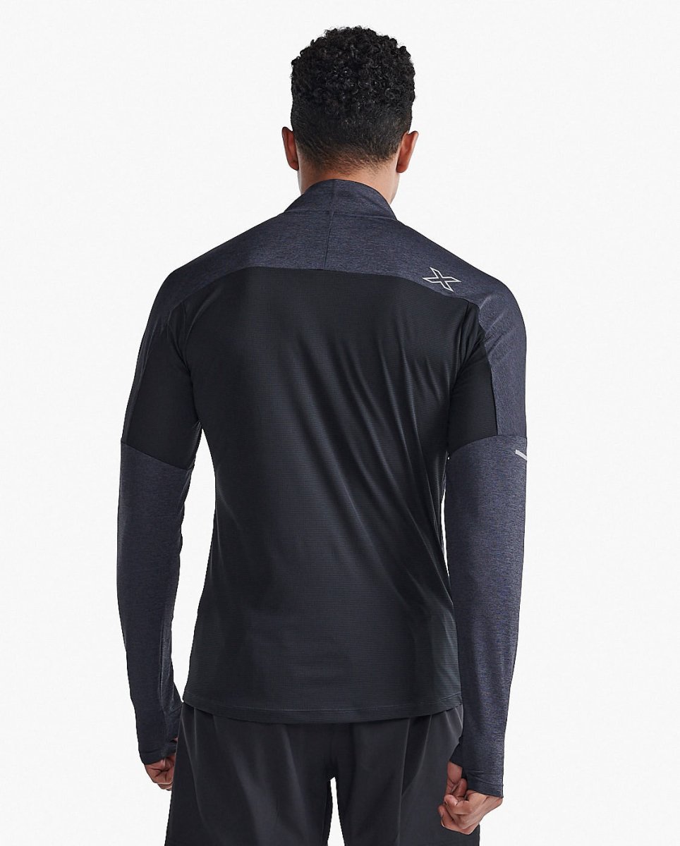 2XU - Aero 1/2 Zip Longsleeve Herren - black/silver reflective - 2X-MR7244A-BLK/SRF-XS - Sportbrands24