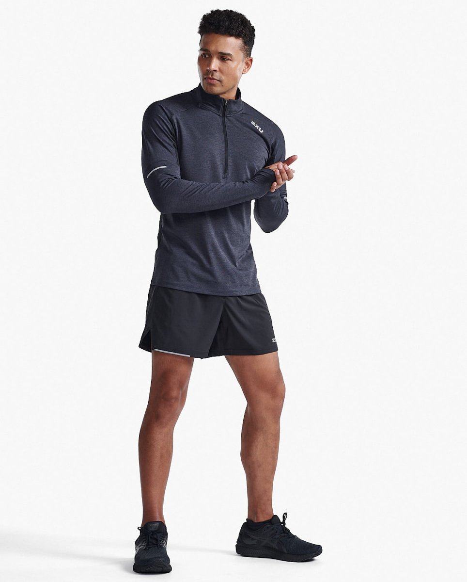 2XU - Aero 1/2 Zip Longsleeve Herren - black/silver reflective - 2X-MR7244A-BLK/SRF-XS - Sportbrands24