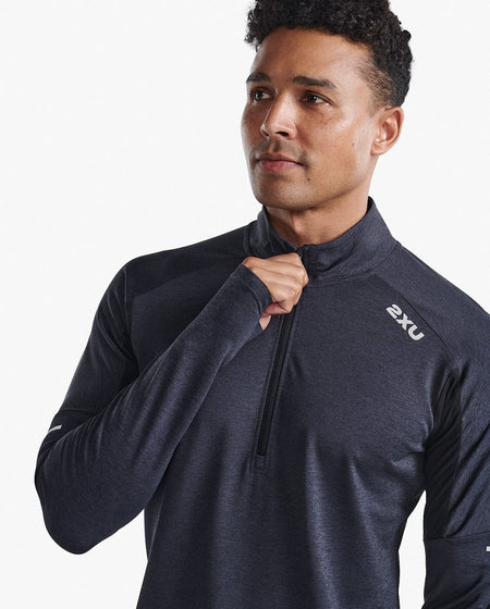 2XU - Aero 1/2 Zip Longsleeve Herren - black/silver reflective - 2X-MR7244A-BLK/SRF-XS - Sportbrands24