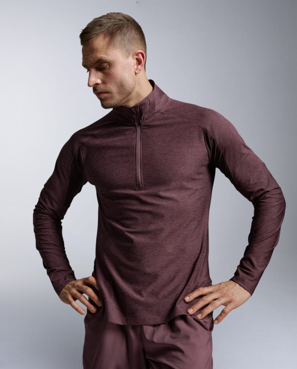 Aero 1/2 Zip Longsleeve Men - currant/black reflective