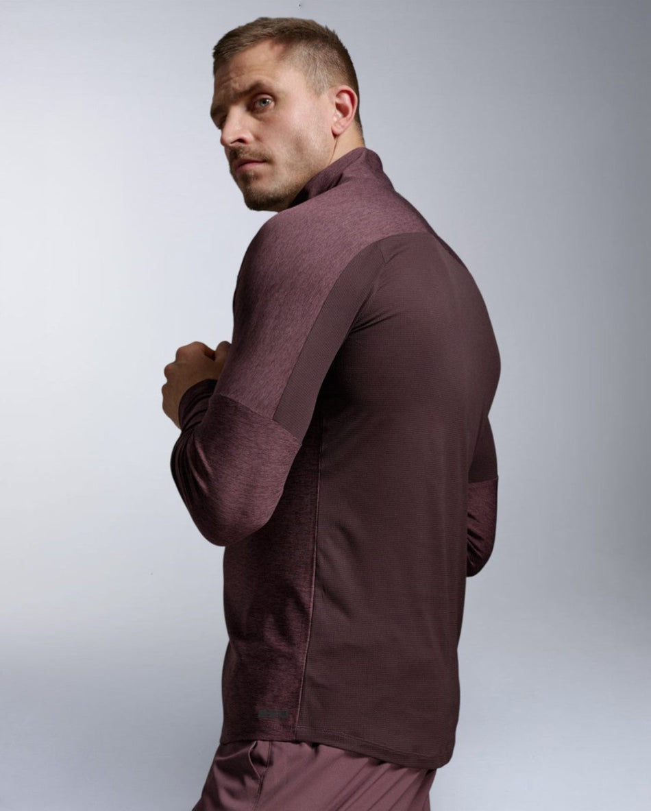 2XU - Aero 1/2 Zip Longsleeve Herren - currant/black reflective - 2X-MR7244A-CRT/BRF-XS - Sportbrands24