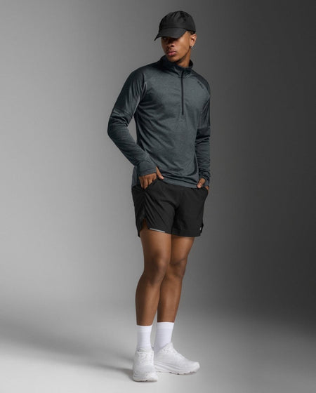 2XU - Aero 1/2 Zip Longsleeve Herren - dark sage/black reflective - 2X-MR7244A-DSG/BRF-XS - Sportbrands24