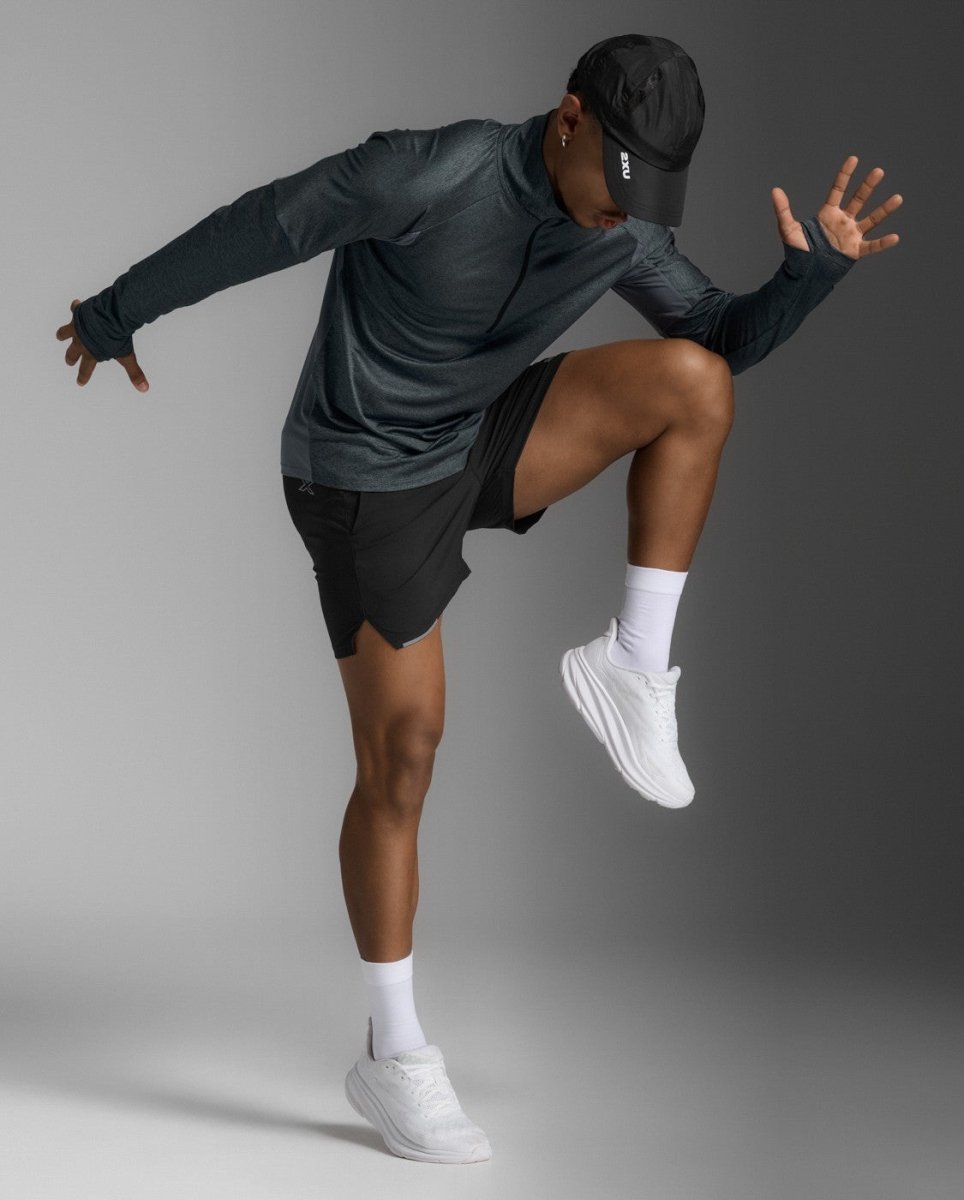 2XU - Aero 1/2 Zip Longsleeve Herren - dark sage/black reflective - 2X-MR7244A-DSG/BRF-XS - Sportbrands24