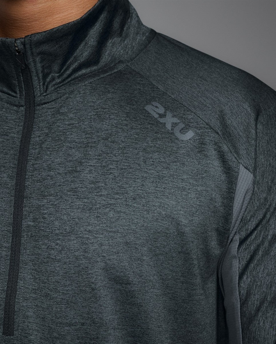 2XU - Aero 1/2 Zip Longsleeve Herren - dark sage/black reflective - 2X-MR7244A-DSG/BRF-XS - Sportbrands24