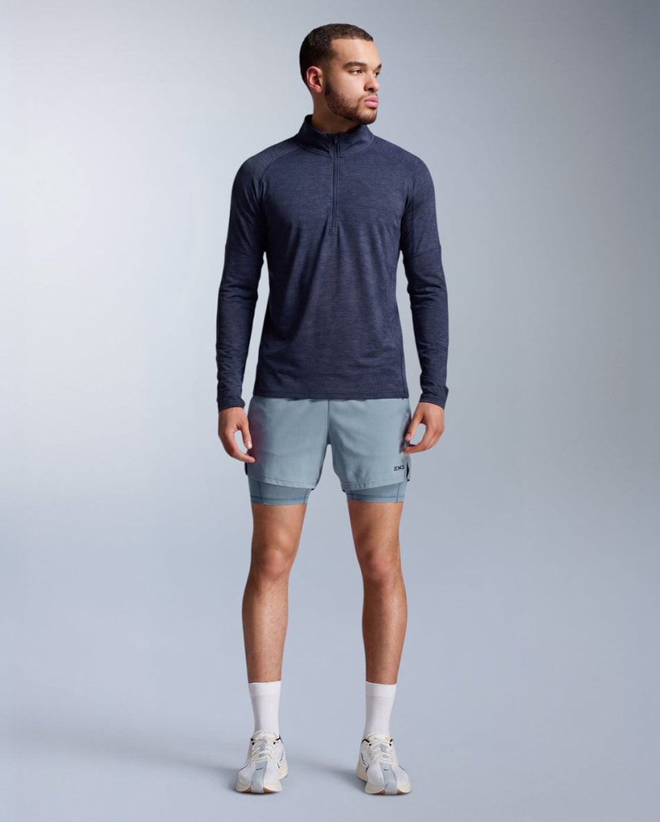 2XU - Aero 1/2 Zip Longsleeve Herren - midnight/silver reflective - 2X-MR7244A-MDN/SRF-XS - Sportbrands24