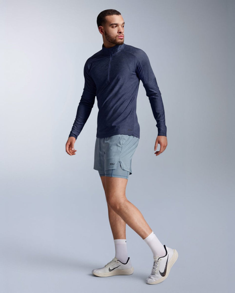2XU - Aero 1/2 Zip Longsleeve Herren - midnight/silver reflective - 2X-MR7244A-MDN/SRF-XS - Sportbrands24