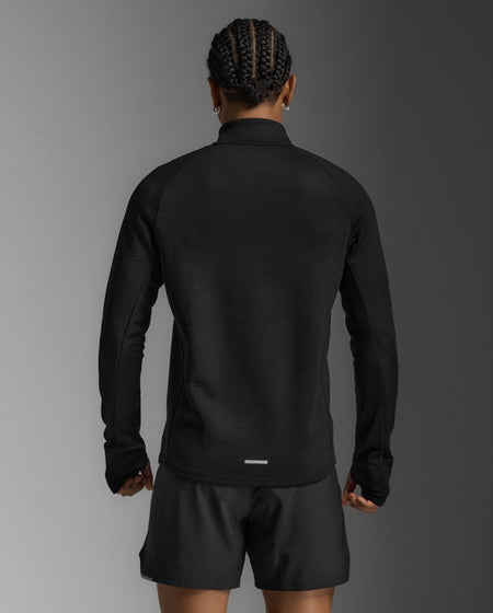 2XU - Ignition Haptic 1/4 Zip Laufshirt Herren - black/silver reflective - 2X-MR7349A-BLK/SRF-XS - Sportbrands24