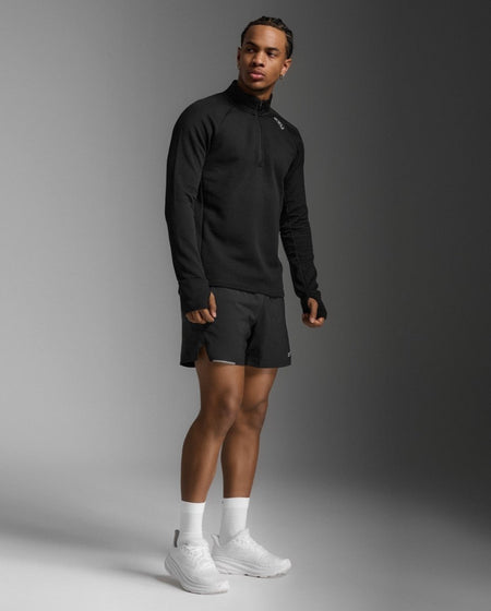 2XU - Ignition Haptic 1/4 Zip Laufshirt Herren - black/silver reflective - 2X-MR7349A-BLK/SRF-XS - Sportbrands24
