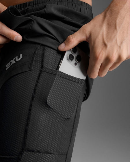 2XU - Aero Mesh 2 - in - 1 Short Kompressionstight Herren - black/silver reflective - 2X - MR7351B - BLK/SRF - L - Sportbrands24