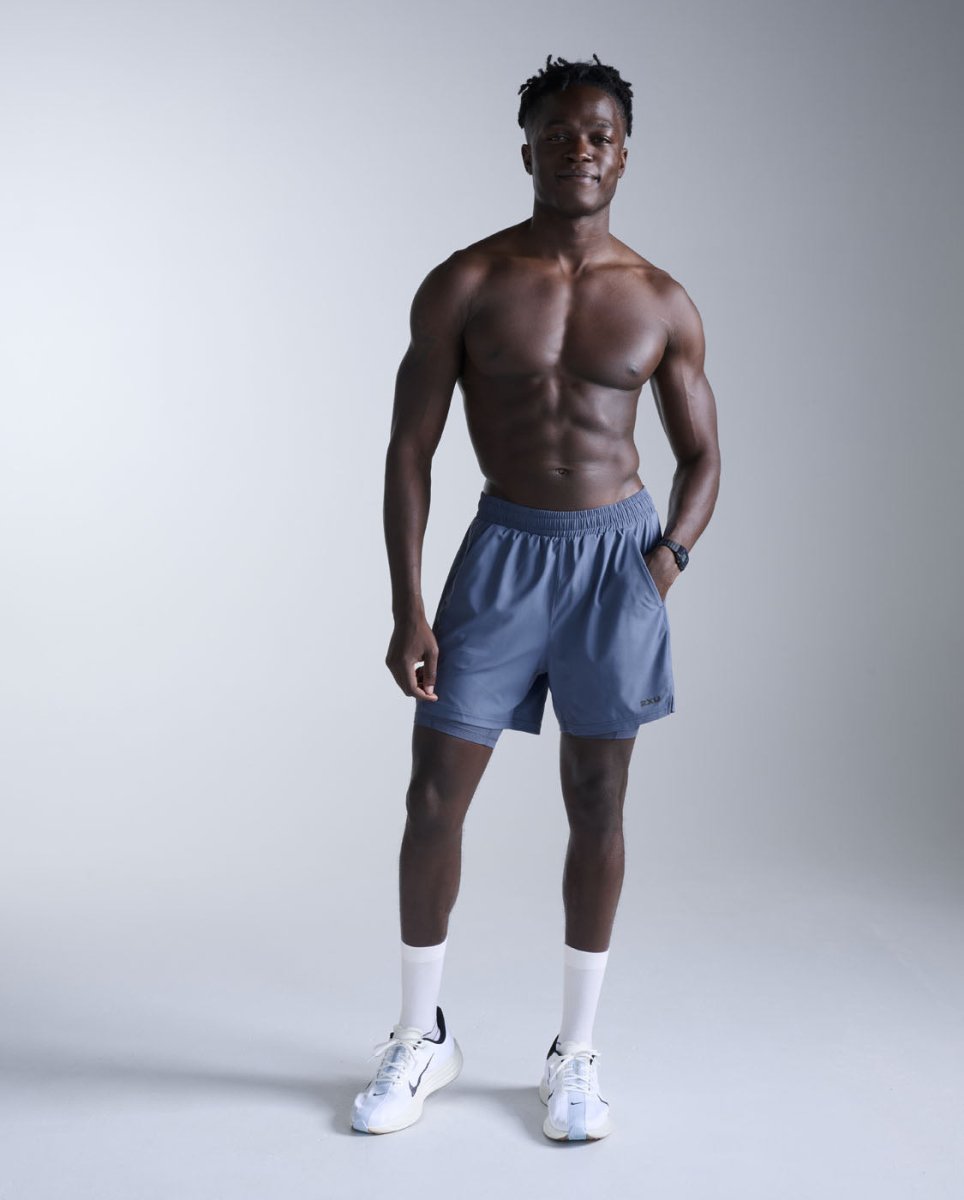 2XU - Aero Mesh 2 - in - 1 Short Kompressionstight Herren - indigo/black reflective - 2X-MR7351B-IND/BRF-XS - Sportbrands24