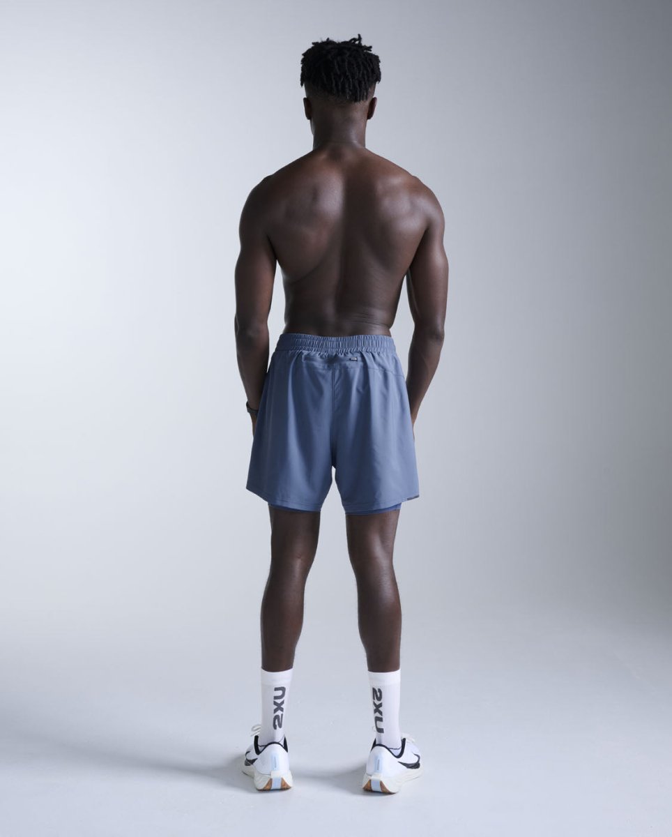 2XU - Aero Mesh 2 - in - 1 Short Kompressionstight Herren - indigo/black reflective - 2X-MR7351B-IND/BRF-XS - Sportbrands24