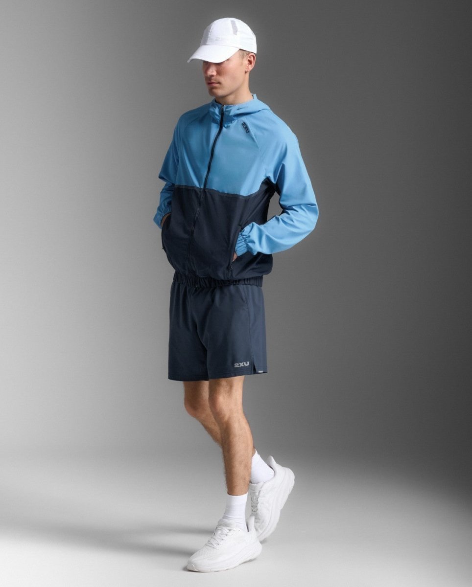 2XU - Aero Hex Windbreaker Laufjacke Herren - azure/midnight - 2X-MR7358A-AZB/MDN-XS - Sportbrands24