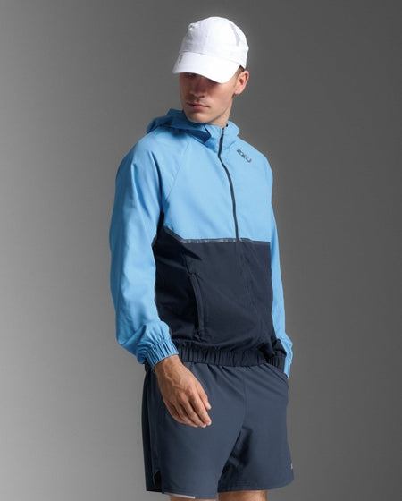 2XU - Aero Hex Windbreaker Laufjacke Herren - azure/midnight - 2X-MR7358A-AZB/MDN-XS - Sportbrands24