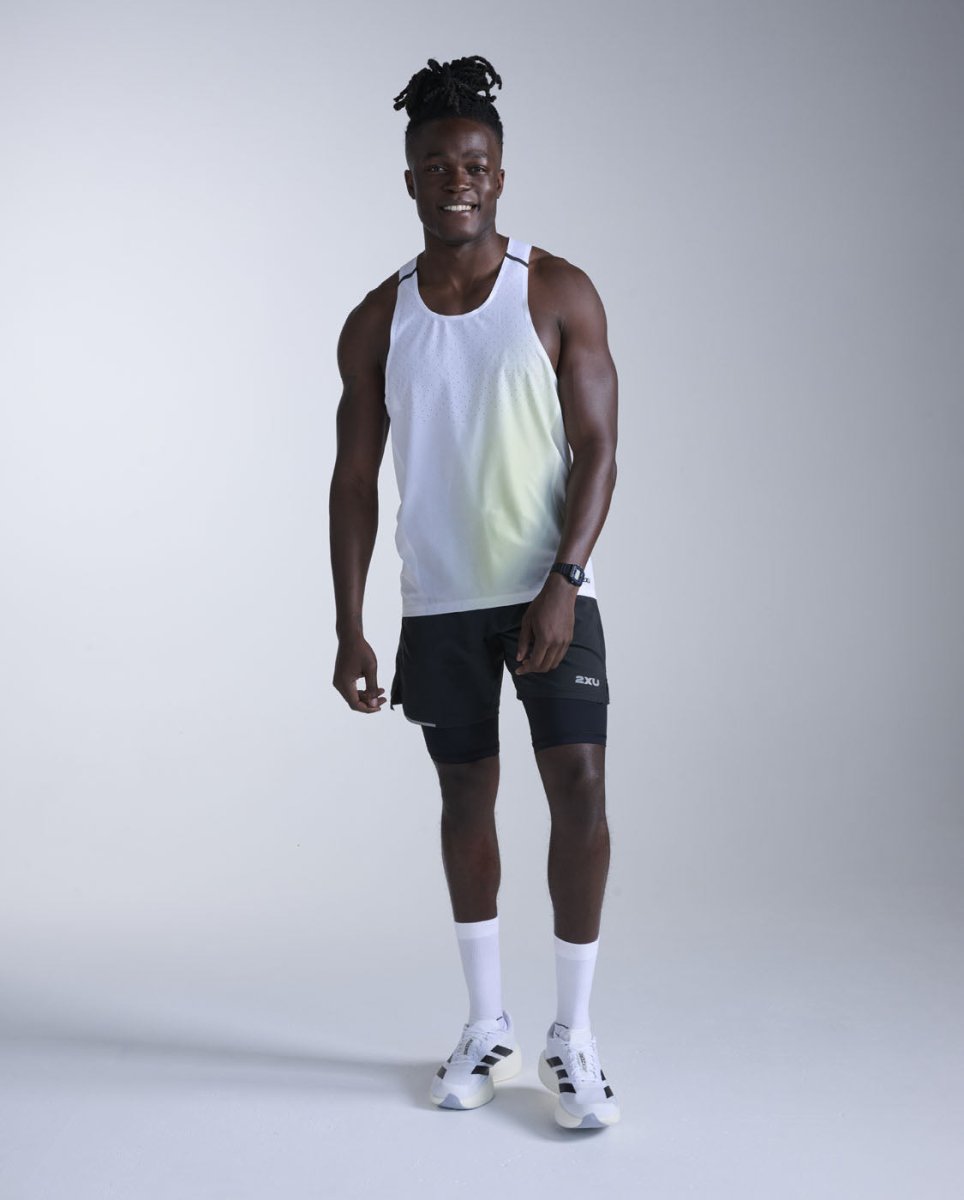 2XU - Light Speed Tech Singlet Lauf Tank Herren - cool matcha mist/black reflect - 2X-MR7375A-CMM/BRF-XS - Sportbrands24