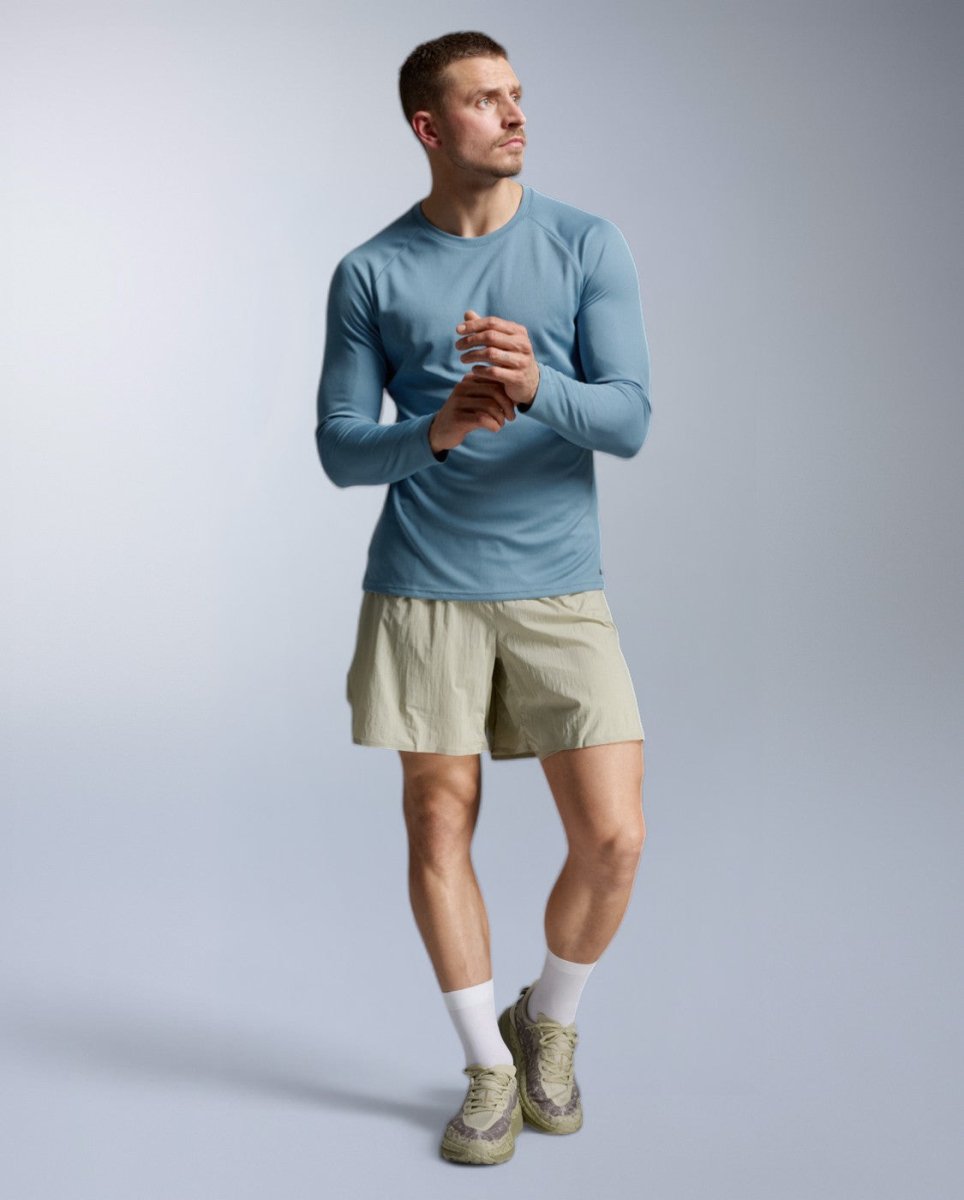 2XU - Aero Mesh Long Sleeve Laufshirt Herren - blue shade/black reflective - 2X-MR7422A-BSH/BRF-XS - Sportbrands24