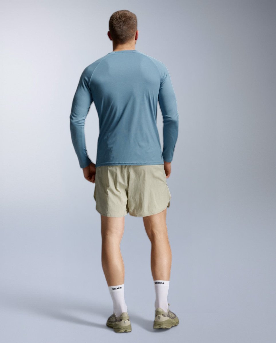 2XU - Aero Mesh Long Sleeve Laufshirt Herren - blue shade/black reflective - 2X-MR7422A-BSH/BRF-XS - Sportbrands24