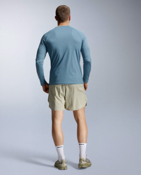 2XU - Aero Mesh Long Sleeve Laufshirt Herren - blue shade/black reflective - 2X-MR7422A-BSH/BRF-XS - Sportbrands24