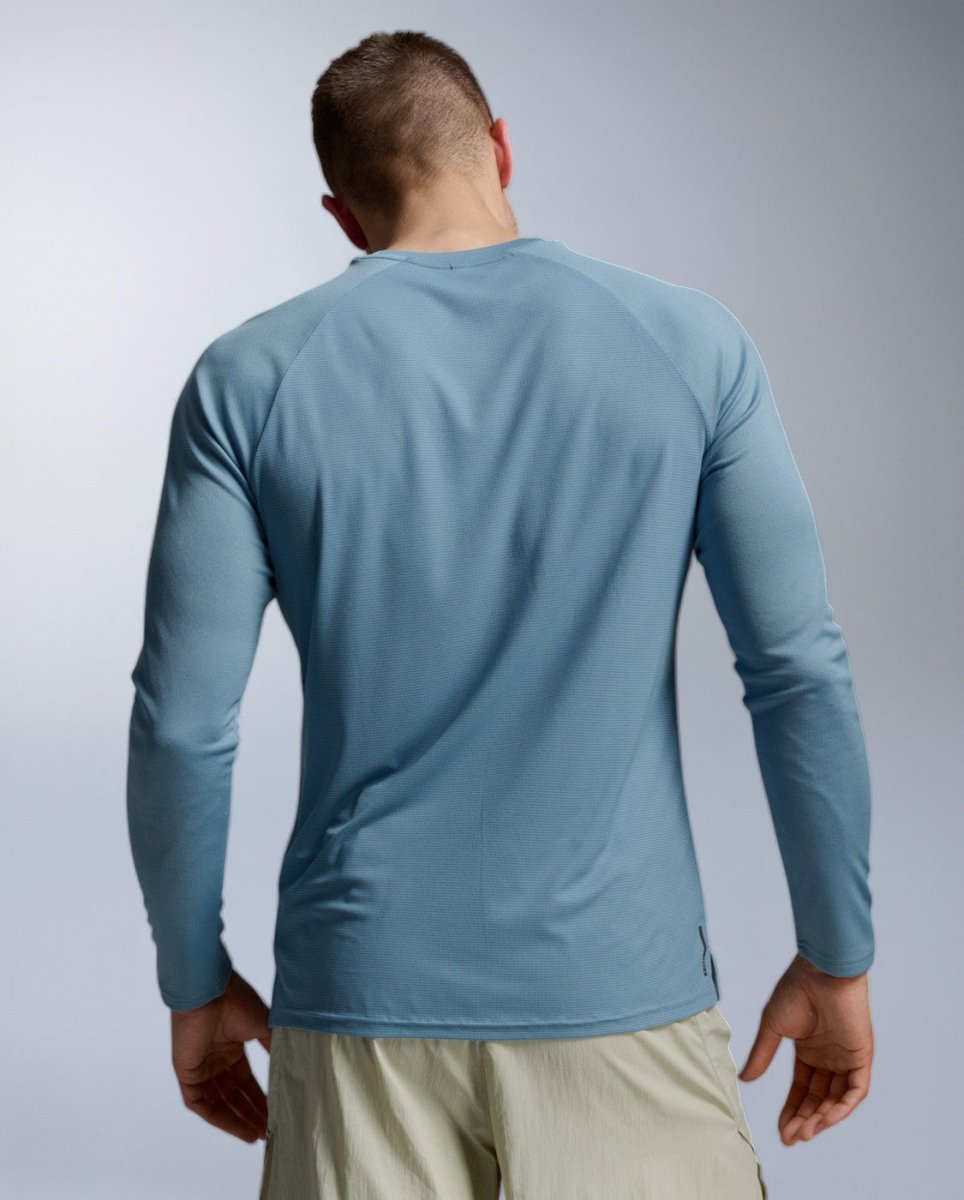 2XU - Aero Mesh Long Sleeve Laufshirt Herren - blue shade/black reflective - 2X-MR7422A-BSH/BRF-XS - Sportbrands24