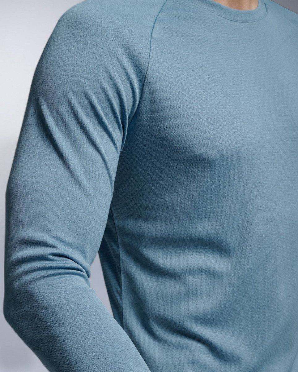 2XU - Aero Mesh Long Sleeve Laufshirt Herren - blue shade/black reflective - 2X-MR7422A-BSH/BRF-XS - Sportbrands24