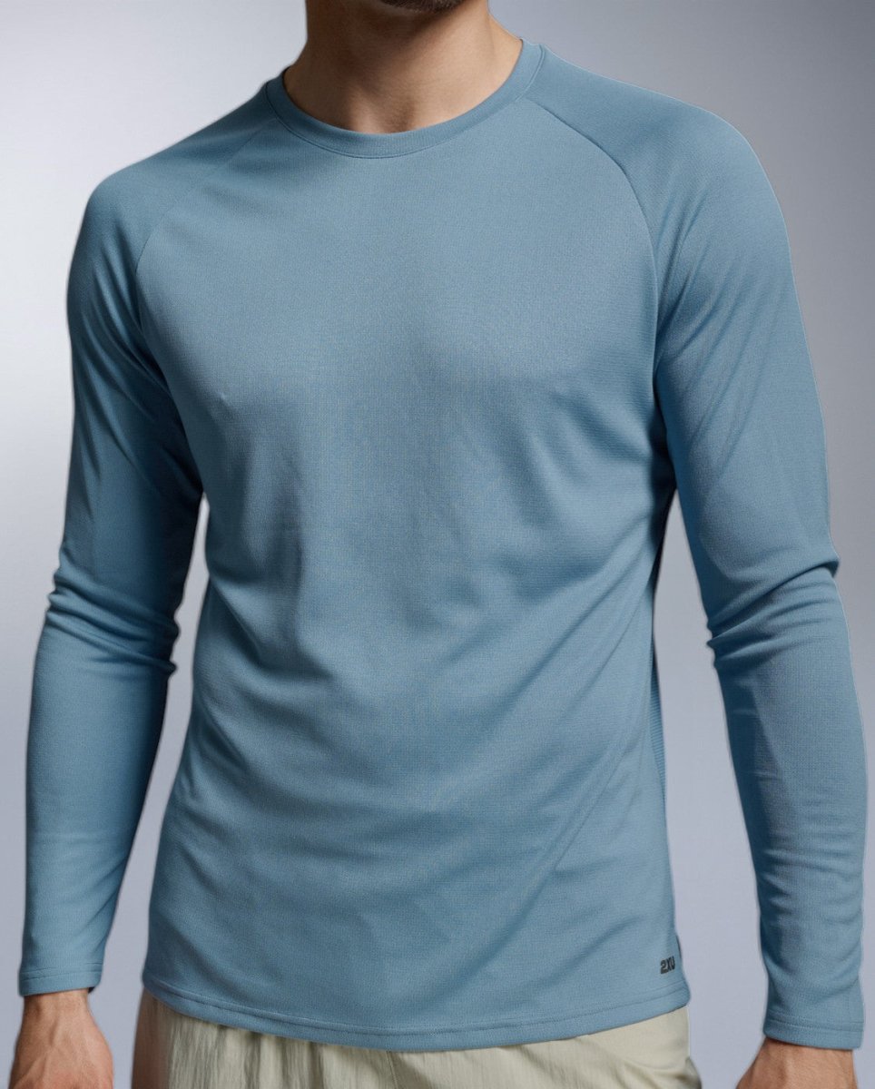 2XU - Aero Mesh Long Sleeve Laufshirt Herren - blue shade/black reflective - 2X-MR7422A-BSH/BRF-XS - Sportbrands24
