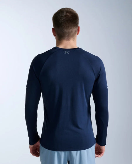 2XU - Aero Mesh Long Sleeve Laufshirt Herren - midnight/silver reflective - 2X-MR7422A-MDN/SRF-XXL - Sportbrands24