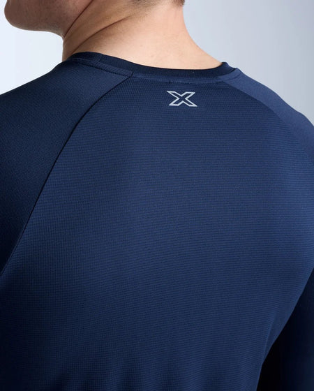 2XU - Aero Mesh Long Sleeve Laufshirt Herren - midnight/silver reflective - 2X-MR7422A-MDN/SRF-XXL - Sportbrands24