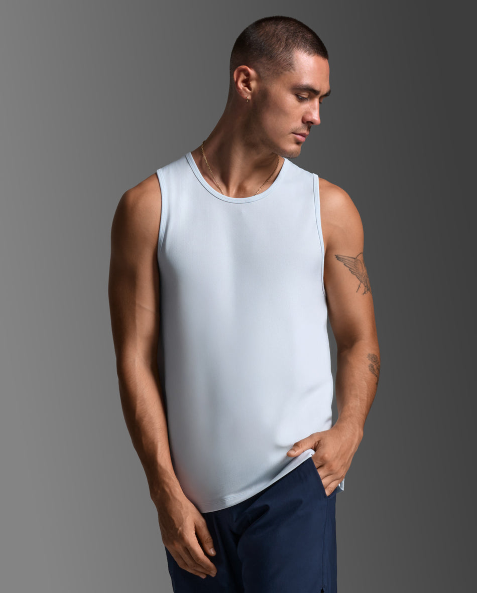 Aero Mesh Tank Laufshirt Herren - moonstone/black reflective