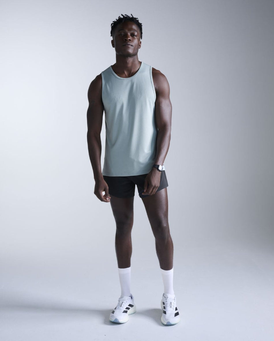 2XU - Aero Mesh Tank Laufshirt Herren - smoke blue/black reflective - 2X-MR7440A-SMB/BRF-XS - Sportbrands24