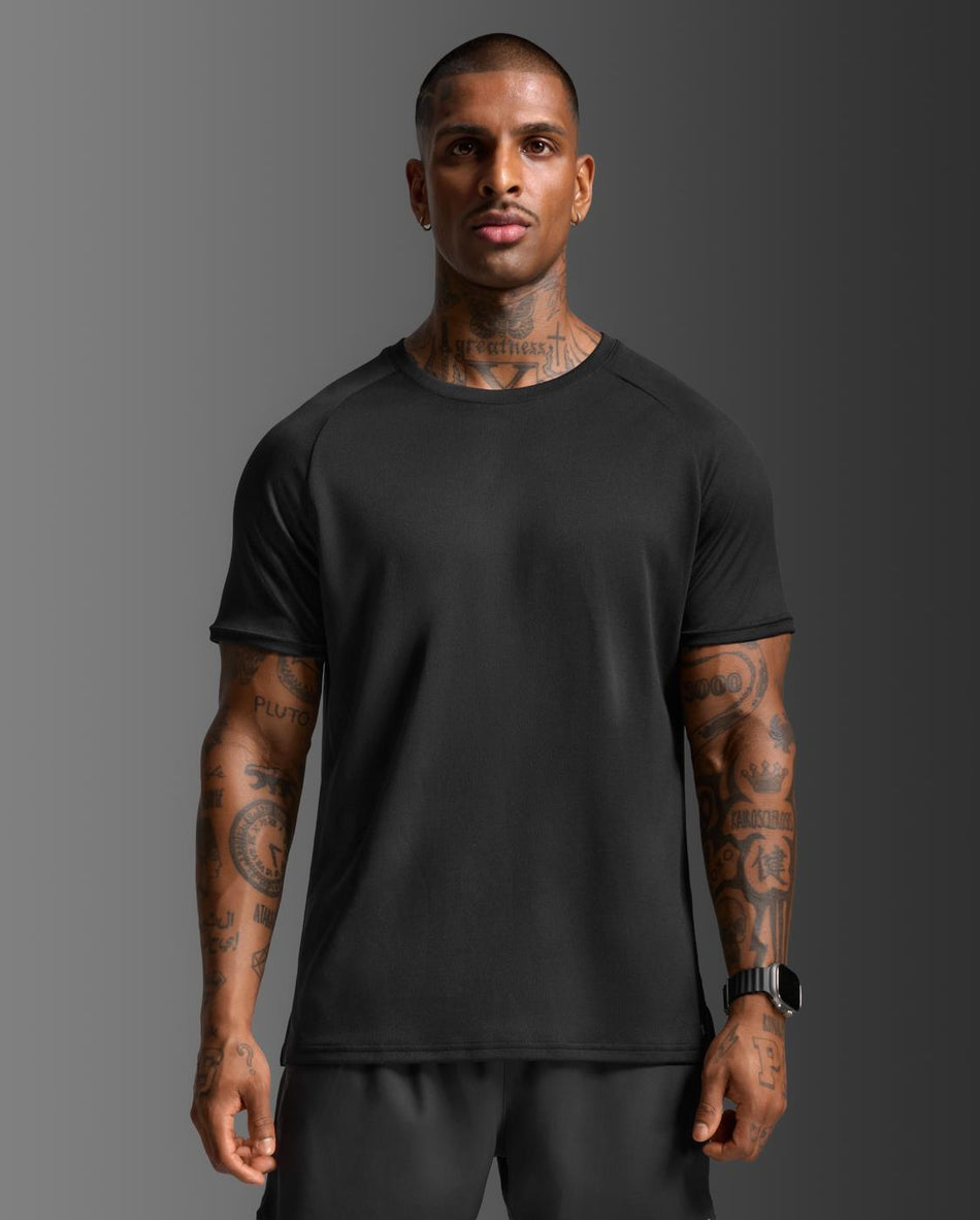 Aero Mesh Tee Laufshirt Herren - black/silver reflective