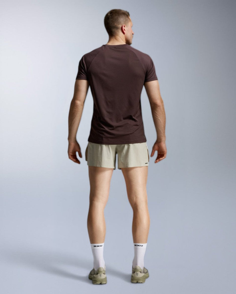 2XU - Aero Mesh Tee Laufshirt Herren - bark/black reflective - 2X-MR7441A-BAR/BRF-XS - Sportbrands24