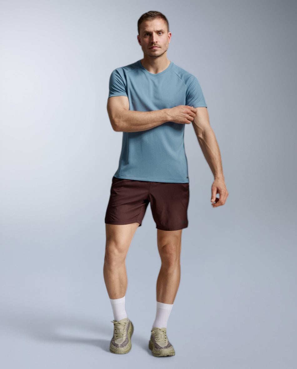 Aero Mesh Tee Running shirt Men - blue shade/black reflective